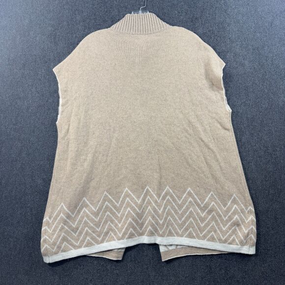 Note Di Anita Cardigan Women's One Size Beige Vest Sweater Wool Cashmere Blend - Picture 8 of 8